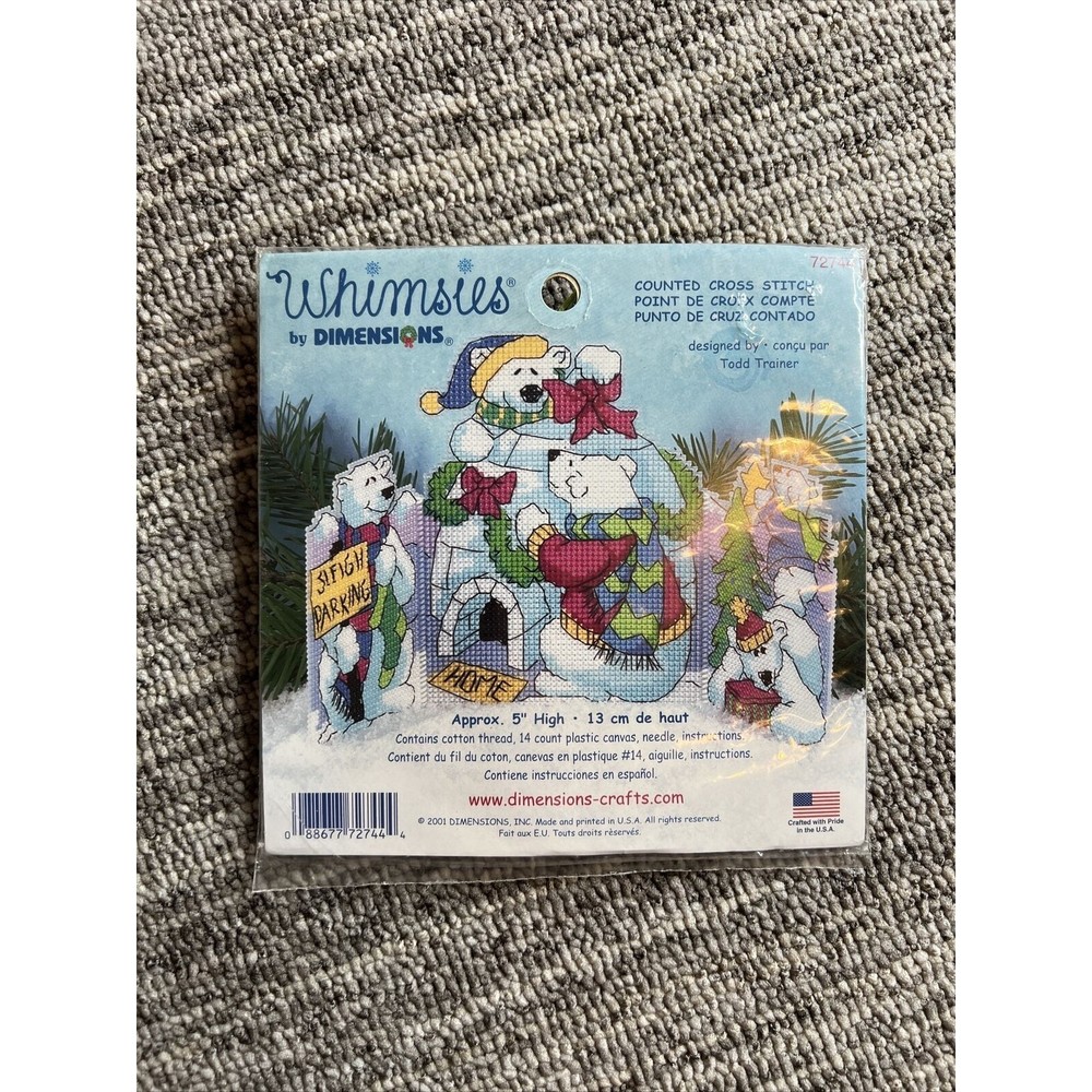 Dimensions Whimsies Cross Stitch Kit - Christmas Polar Bears - 72744